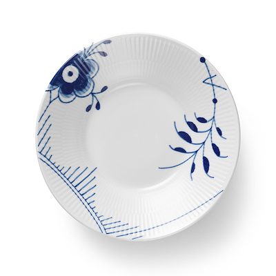 Royal Copenhagen Blå Mega Riflet dyb tallerken 21 cm