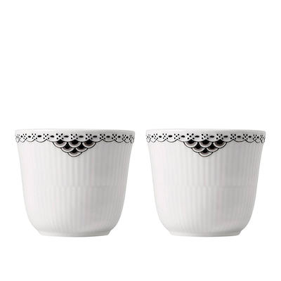 Royal Copenhagen Sort Riflet Blonde termokrus 26 cl 2 stk.