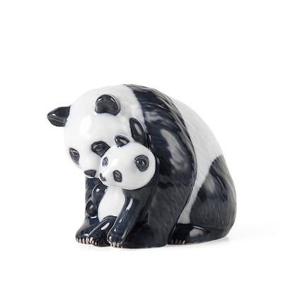 Royal Copenhagen panda med unge 13 cm