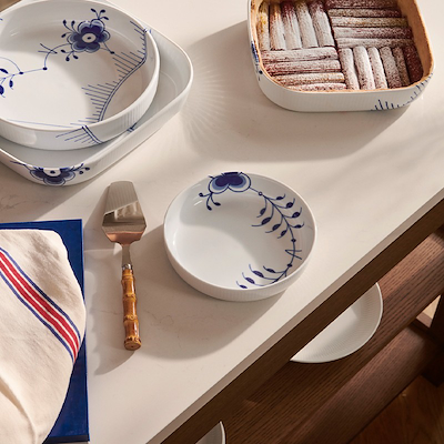 Royal Copenhagen Blå Mega Riflet ovnfast fad Ø 18,5 cm