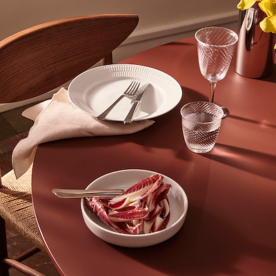 Royal Copenhagen Hvid Riflet tallerken 25 cm