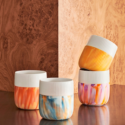 Royal Copenhagen Riflet Contrast Marble krus ocean mist 35 cl