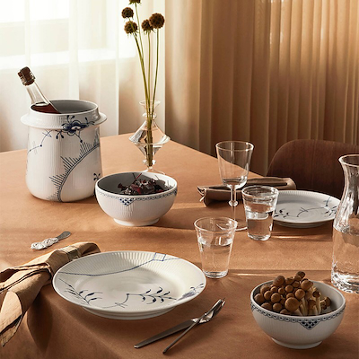Royal Copenhagen Blå Mega Riflet tallerken design 9 Ø 22 cm