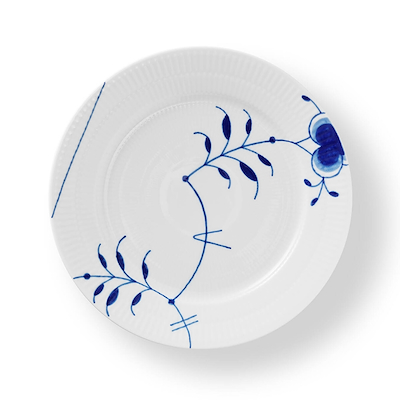Royal Copenhagen Blå Mega Riflet tallerken design #9 Limited Edition 22 cm