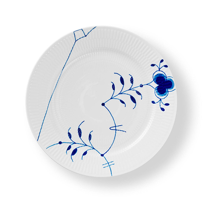 Royal Copenhagen Blå Mega Riflet tallerken design #9 Ø 27 cm