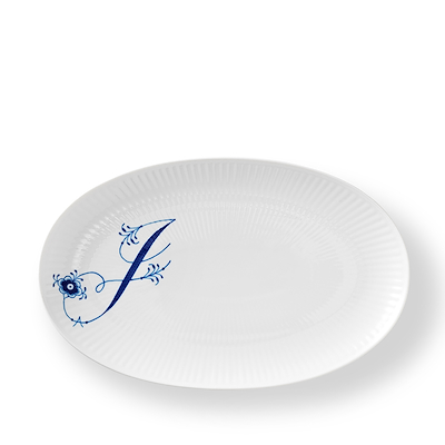 Royal Copenhagen Alfabet oval tallerken J 23 cm