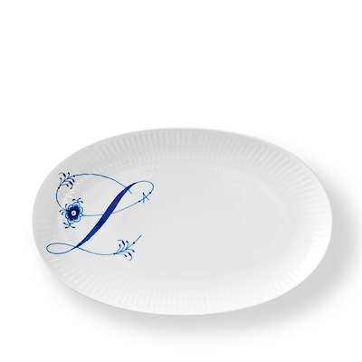 Royal Copenhagen Alfabet oval tallerken L 23 cm