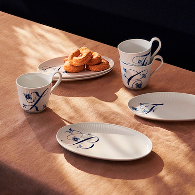 Royal Copenhagen Alfabet oval tallerken F 23 cm
