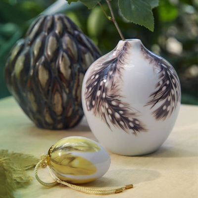 Royal Copenhagen vase 2025 perlehøne 13 cm