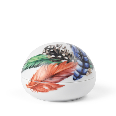 Royal Copenhagen samlerartikler Fjer bonbonniere hvid Ø 10 cm 2025