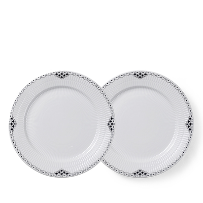 Royal Copenhagen Sort Riflet Blonde frokosttallerken Ø22 cm 2-pak