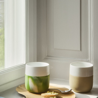 Royal Copenhagen Riflet Contrast krus sand 33 cl