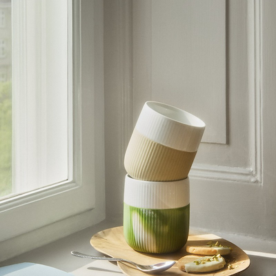 Royal Copenhagen Riflet Contrast krus sand 33 cl