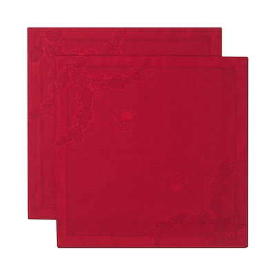 Royal Copenhagen Stjerne Riflet servietter rød 45x45 cm 2 stk.
