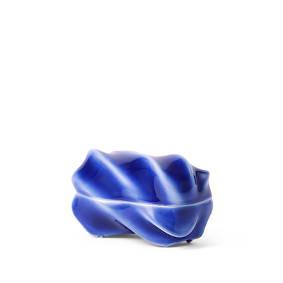Royal Copenhagen Kontur bonbonniere blå Ø 8,5 cm