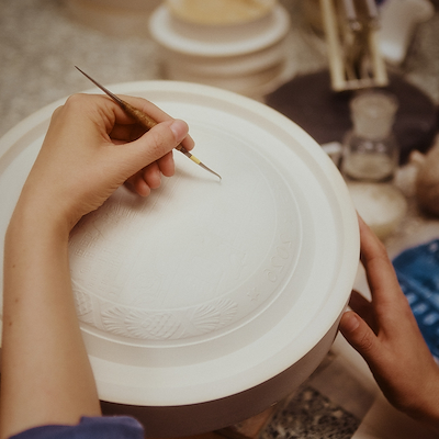 Royal Copenhagen juleplatte 2026 Marmorbroen Ø18 cm