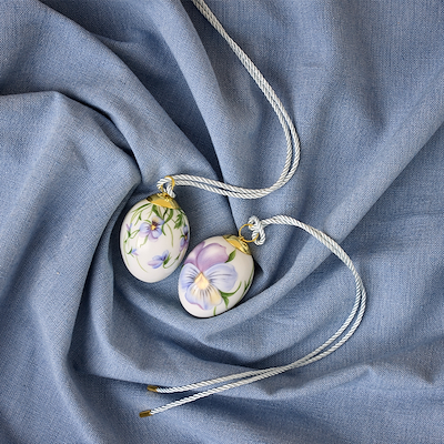 Royal Copenhagen mini påskeæg 2026 stedmorblomst 2 stk.