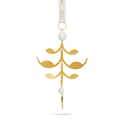 Royal Copenhagen juleornament 2025 palmette forgyldt 7x12 cm