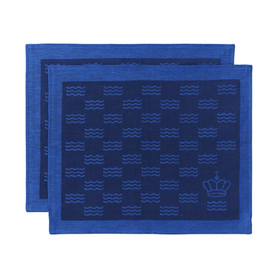 Royal Copenhagen Waves dækkeserviet blå 45x35 cm 2 stk.