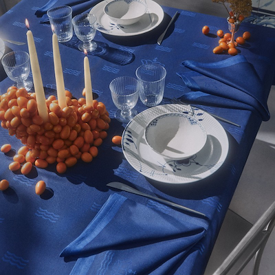 Royal Copenhagen Waves dug blå 270x145 cm