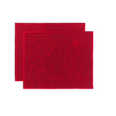 Royal Copenahgen Stjerne Riflet Jul dækkeserviet rød 45x35 cm 2 stk.