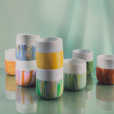 Royal Copenhagen Riflet Contrast Marble krus limeburst 35 cl