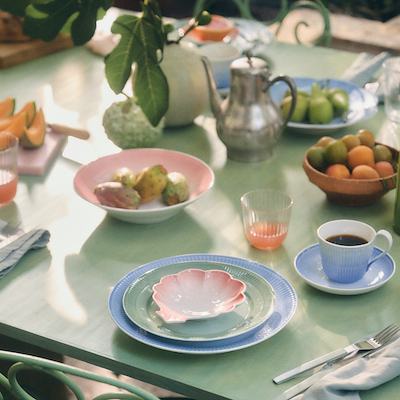 Royal Copenhagen Iris tallerken grøn Ø 22 cm