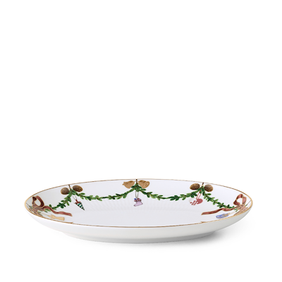 Royal Copenhagen Stjerne Riflet Jul asiet hvid Ø 21,5 cm