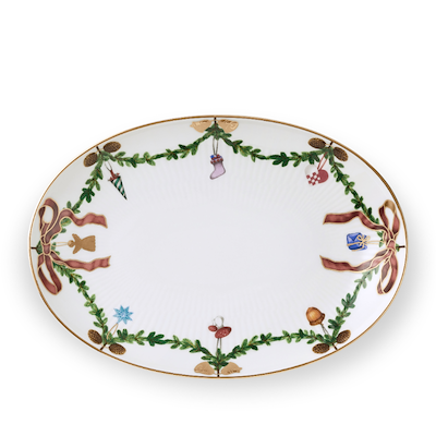 Royal Copenhagen Stjerne Riflet Jul asiet hvid Ø 21,5 cm