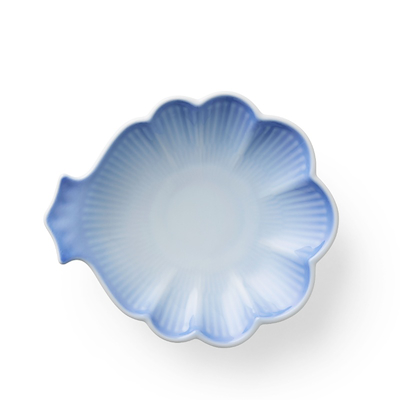 Royal Copenhagen Iris blomsterformet fad blå Ø 16 cm