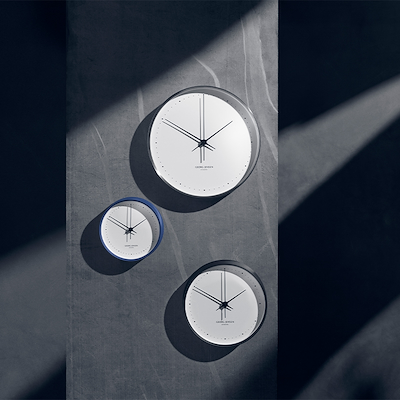 Georg Jensen Henning Koppel vægur stål/hvid 22 cm