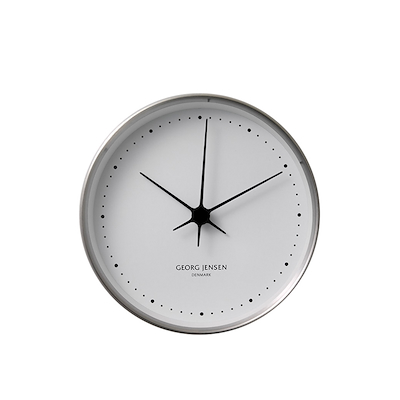 Georg Jensen Henning Koppel vægur 10 cm stål/ hvid