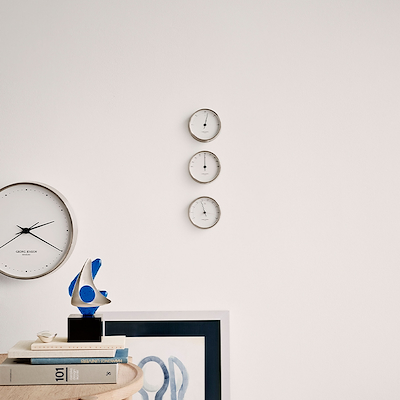 Georg Jensen Henning Koppel barometer stål/ hvid 10 cm