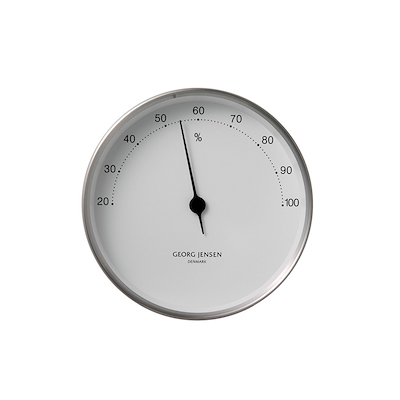 Georg Jensen Henning Koppel hygrometer 10 cm stål/hvid