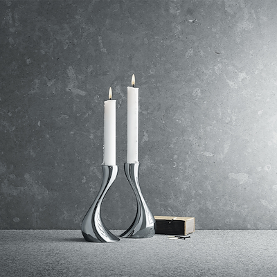 Georg Jensen Cobra lysestage lille 2 stk.