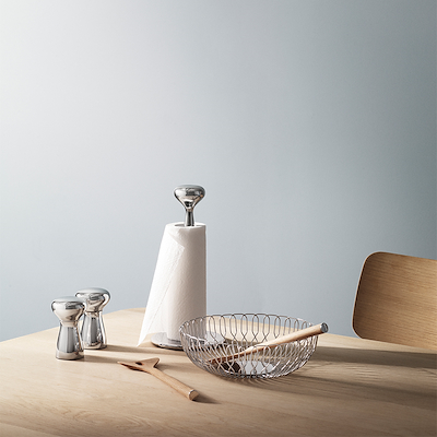 Georg Jensen Alfredo køkkenrulleholder rustfrit stål H 32 cm