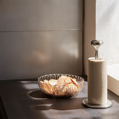Georg Jensen Alfredo køkkenrulleholder rustfrit stål H 32 cm