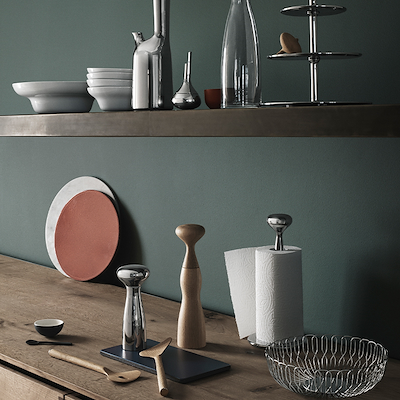 Georg Jensen Alfredo køkkenrulleholder rustfrit stål H 32 cm