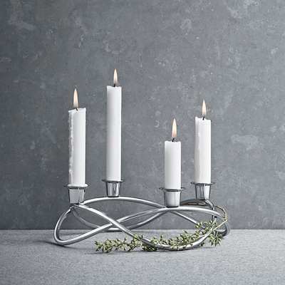 Georg Jensen Season lysestage blank stål