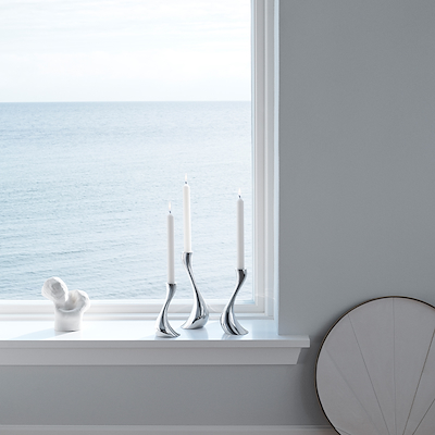 Georg Jensen Cobra lysestager sæt 3 størrelser inkl. lys
