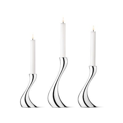 Georg Jensen Cobra lysestager sæt 3 størrelser inkl. lys