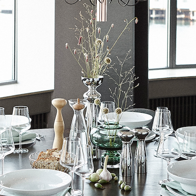 Georg Jensen Alfredo glasvase lysegrøn 25 cm