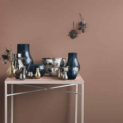 Georg Jensen CAFU vase glas mørk blå lille