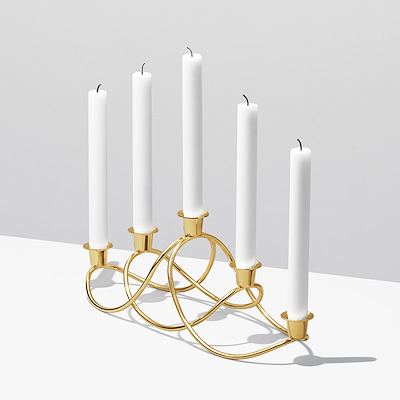 Georg Jensen Harmony lysestage guldbelagt