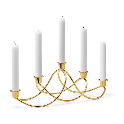 Georg Jensen Harmony lysestage guldbelagt