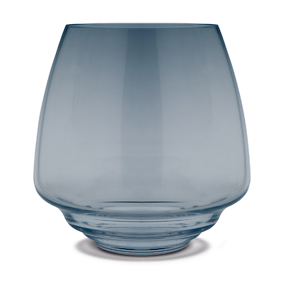 Holmegaard Flow lysestage til bloklys blå 18,5 cm