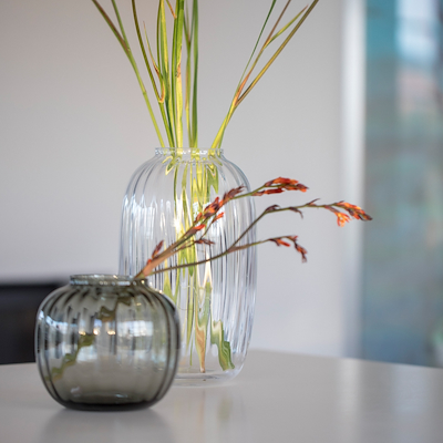 Holmegaard Primula vase røgfarvet 12,5 cm