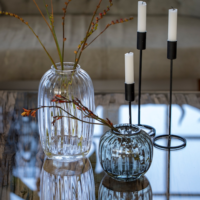 Holmegaard Primula vase røgfarvet 12,5 cm