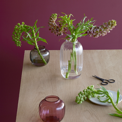 Holmegaard Primula vase røgfarvet 12,5 cm