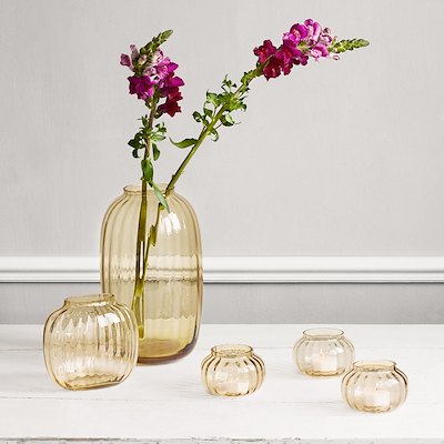 Holmegaard Primula vase amber H25,5 cm